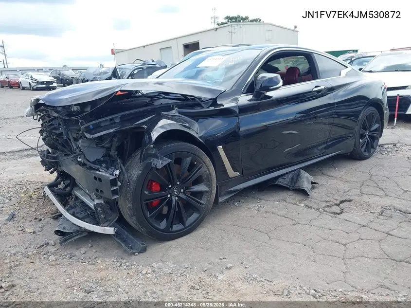 2018 Infiniti Q60 3.0T Red Sport 400 VIN: JN1FV7EK4JM530872 Lot: 45214348