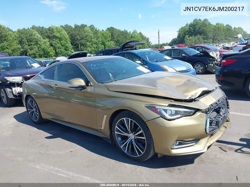 2018 Infiniti Q60 2.0T Pure VIN: JN1CV7EK6JM200217 Lot: 45369819