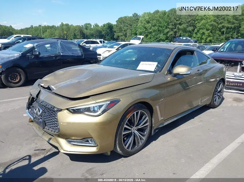 2018 Infiniti Q60 2.0T Pure VIN: JN1CV7EK6JM200217 Lot: 45369819