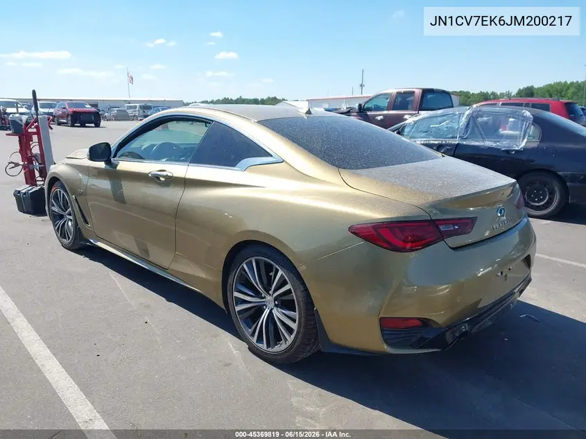 2018 Infiniti Q60 2.0T Pure VIN: JN1CV7EK6JM200217 Lot: 45369819