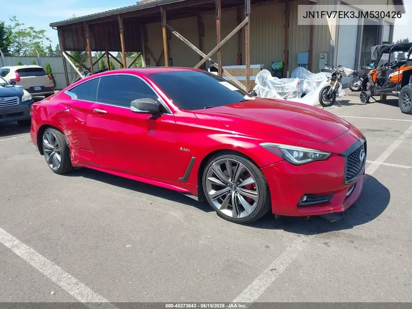 2018 Infiniti Q60 3.0T Red Sport 400 VIN: JN1FV7EK3JM530426 Lot: 45373843