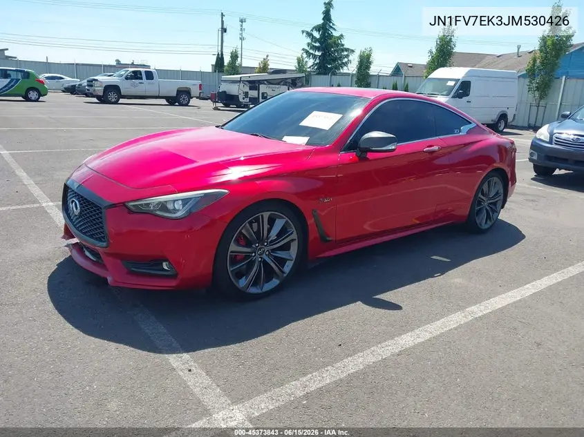2018 Infiniti Q60 3.0T Red Sport 400 VIN: JN1FV7EK3JM530426 Lot: 45373843