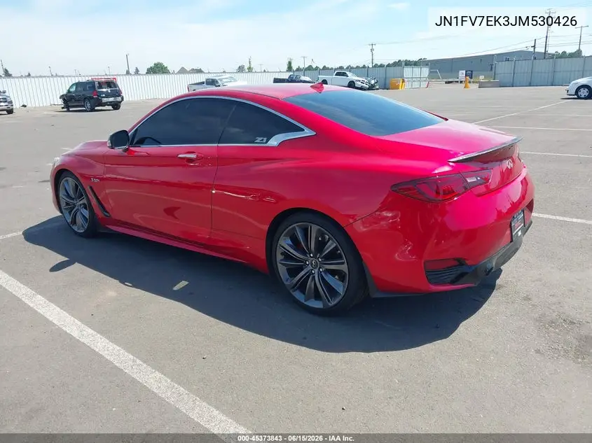 2018 Infiniti Q60 3.0T Red Sport 400 VIN: JN1FV7EK3JM530426 Lot: 45373843