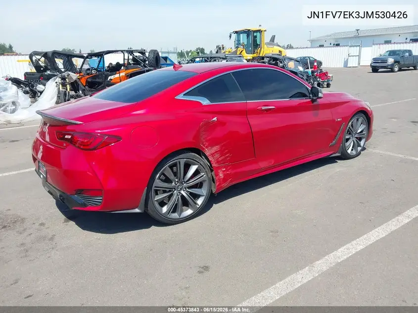 2018 Infiniti Q60 3.0T Red Sport 400 VIN: JN1FV7EK3JM530426 Lot: 45373843