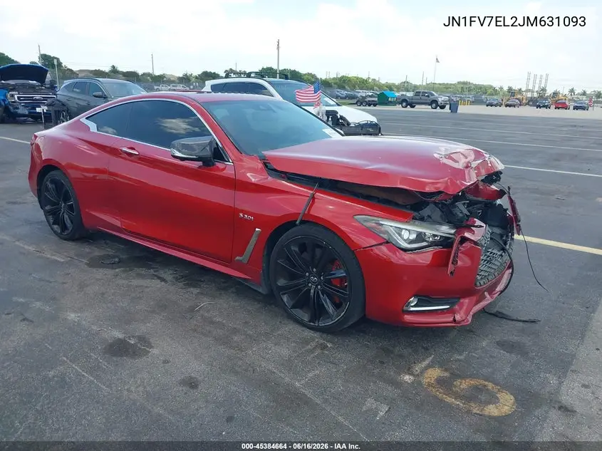 2018 Infiniti Q60 3.0T Red Sport 400 VIN: JN1FV7EL2JM631093 Lot: 45384664