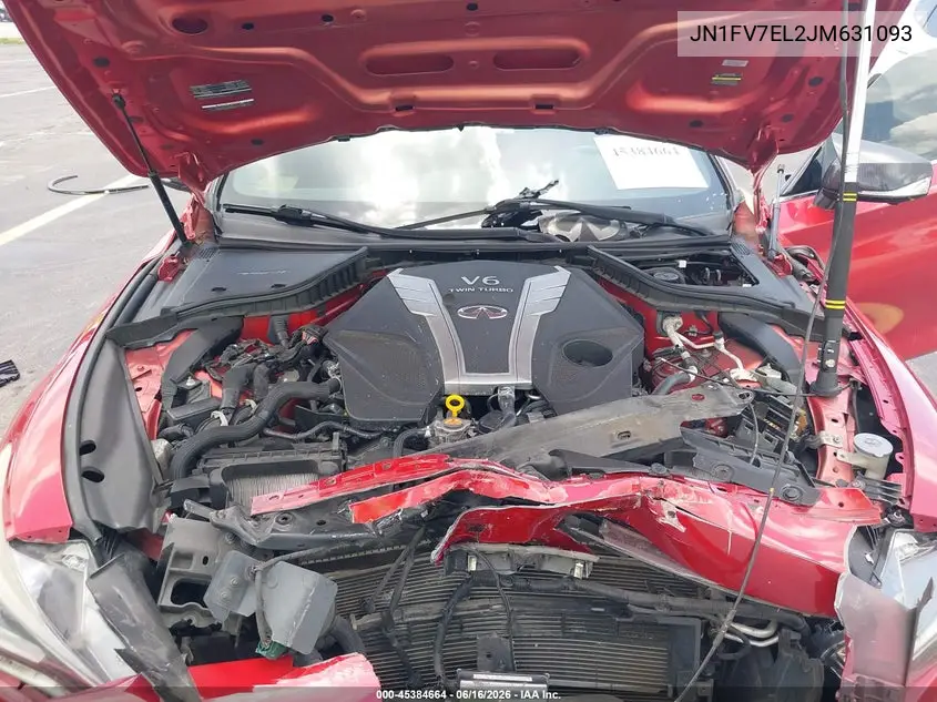 2018 Infiniti Q60 3.0T Red Sport 400 VIN: JN1FV7EL2JM631093 Lot: 45384664
