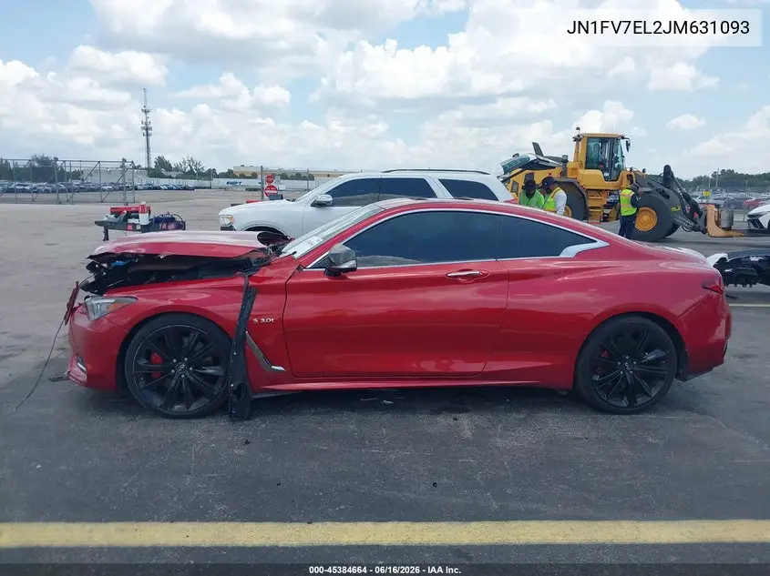 2018 Infiniti Q60 3.0T Red Sport 400 VIN: JN1FV7EL2JM631093 Lot: 45384664