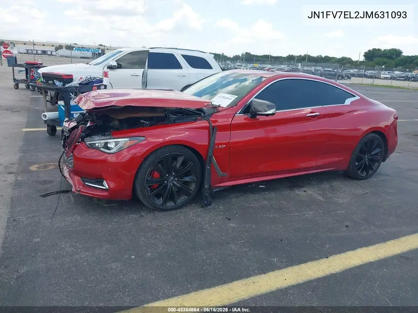 2018 Infiniti Q60 3.0T Red Sport 400 VIN: JN1FV7EL2JM631093 Lot: 45384664