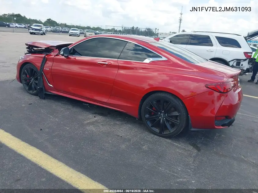 2018 Infiniti Q60 3.0T Red Sport 400 VIN: JN1FV7EL2JM631093 Lot: 45384664
