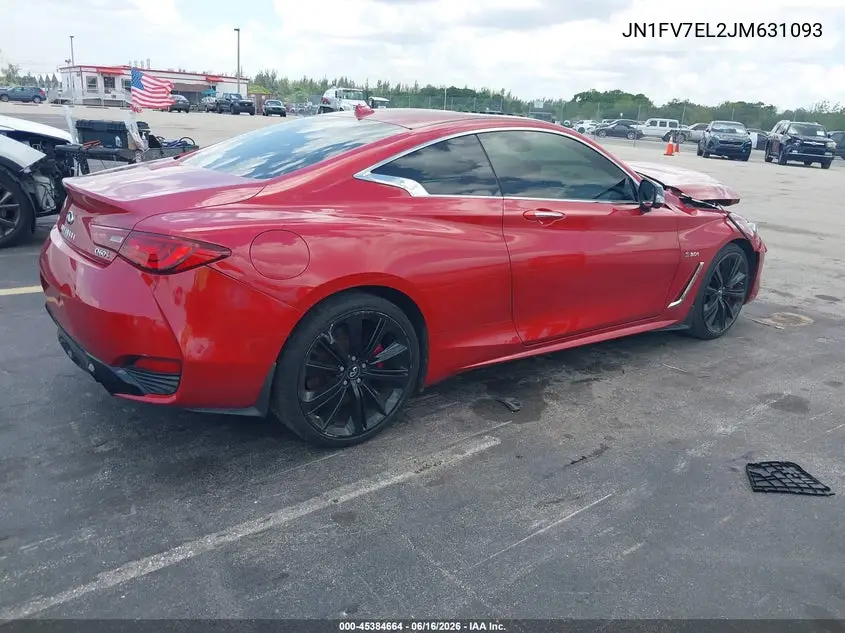 2018 Infiniti Q60 3.0T Red Sport 400 VIN: JN1FV7EL2JM631093 Lot: 45384664