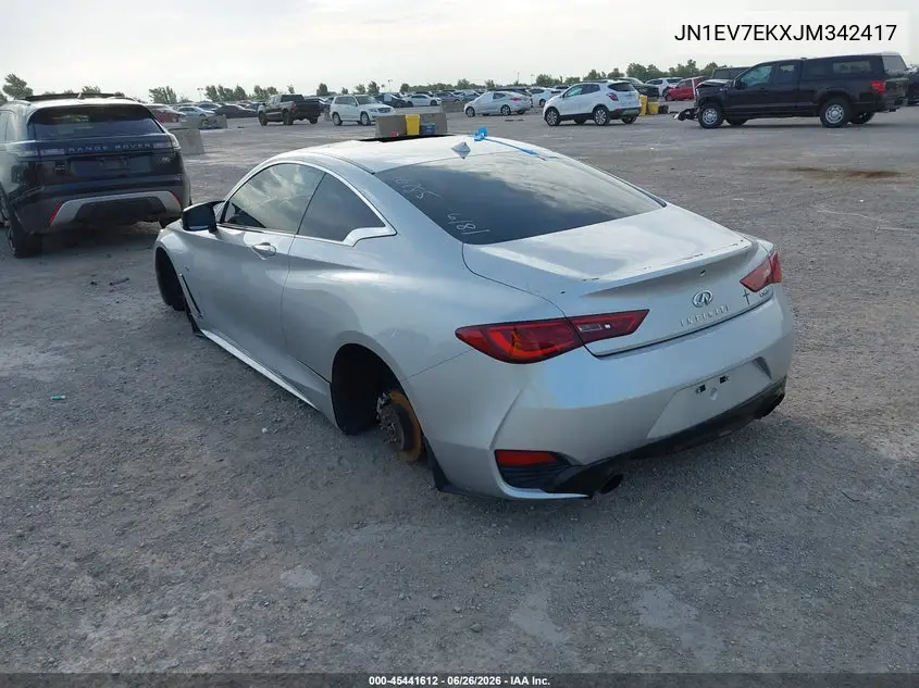2018 Infiniti Q60 3.0T Luxe VIN: JN1EV7EKXJM342417 Lot: 45441612