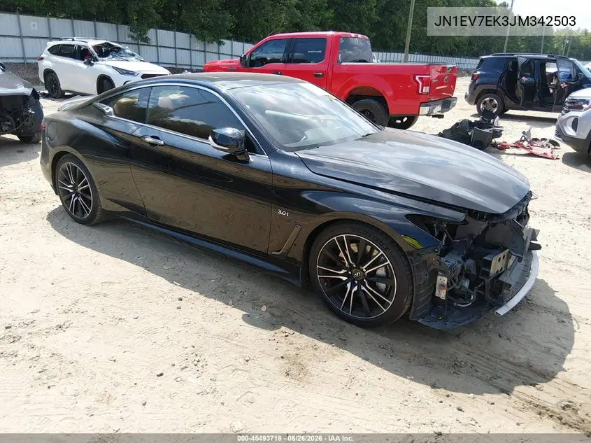 2018 Infiniti Q60 3.0T Sport VIN: JN1EV7EK3JM342503 Lot: 45493718