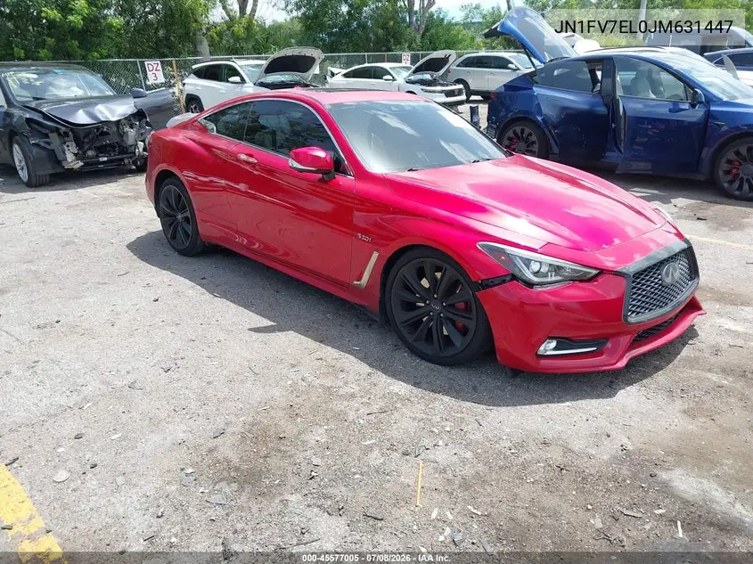 2018 Infiniti Q60 3.0T Red Sport 400 VIN: JN1FV7EL0JM631447 Lot: 45577005