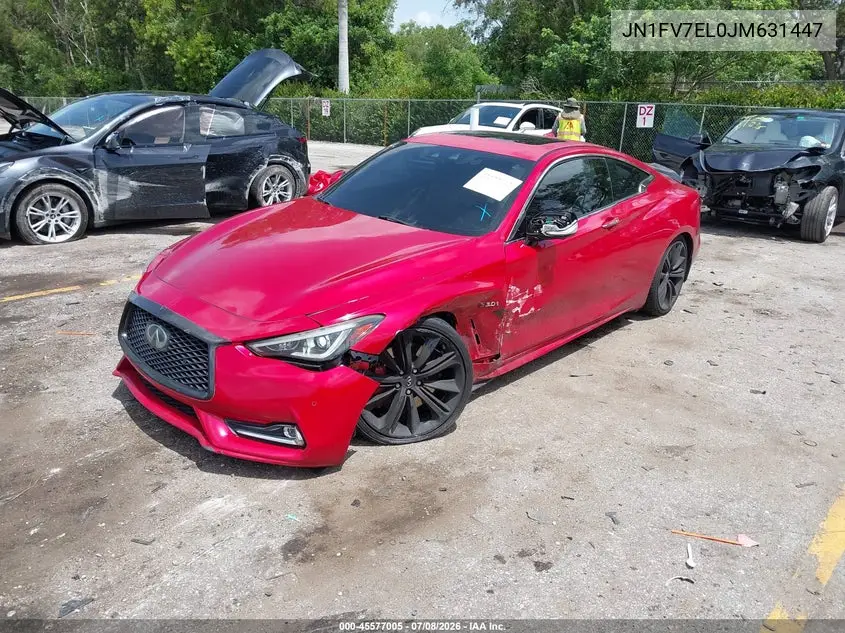 2018 Infiniti Q60 3.0T Red Sport 400 VIN: JN1FV7EL0JM631447 Lot: 45577005