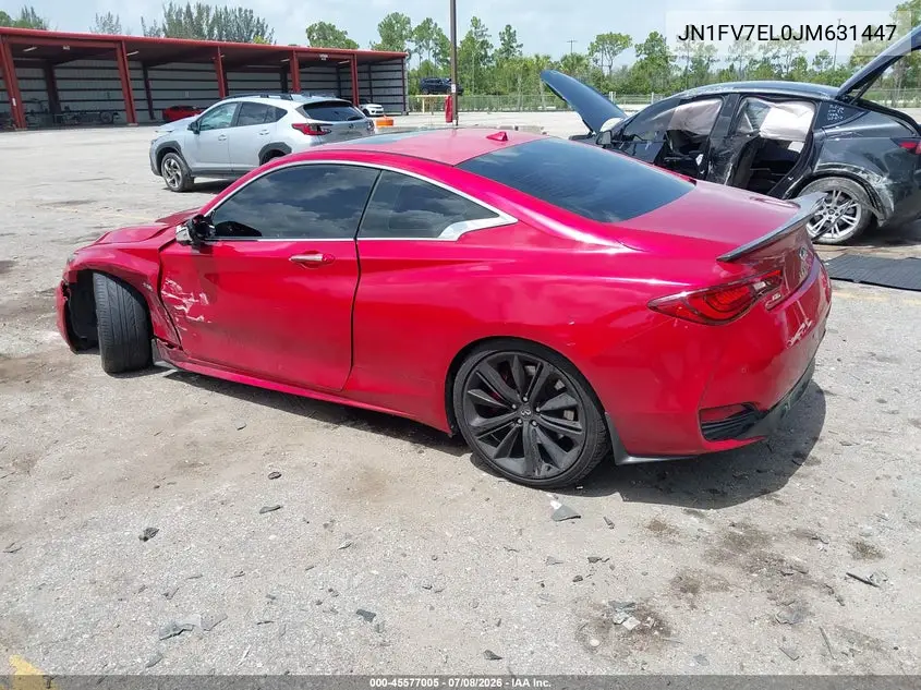 2018 Infiniti Q60 3.0T Red Sport 400 VIN: JN1FV7EL0JM631447 Lot: 45577005
