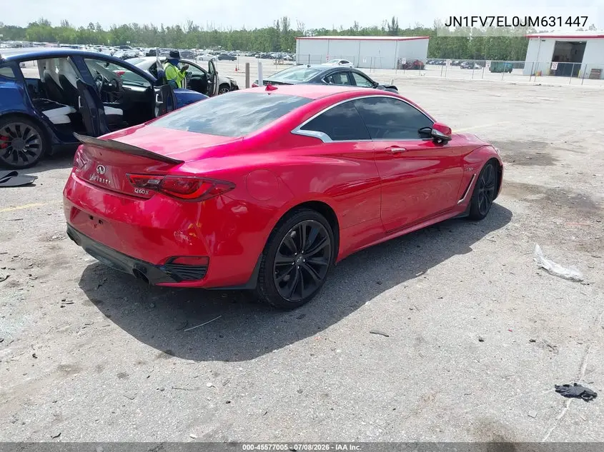 2018 Infiniti Q60 3.0T Red Sport 400 VIN: JN1FV7EL0JM631447 Lot: 45577005