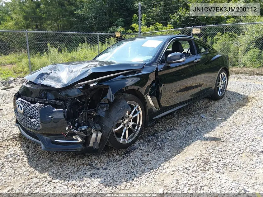 2018 Infiniti Q60 2.0T Pure VIN: JN1CV7EK3JM200112 Lot: 45578552