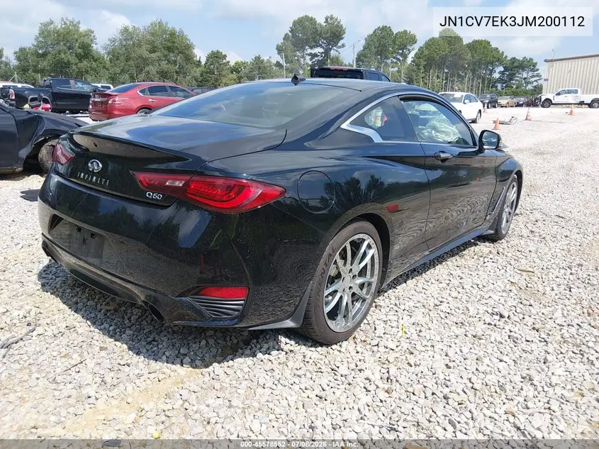 2018 Infiniti Q60 2.0T Pure VIN: JN1CV7EK3JM200112 Lot: 45578552