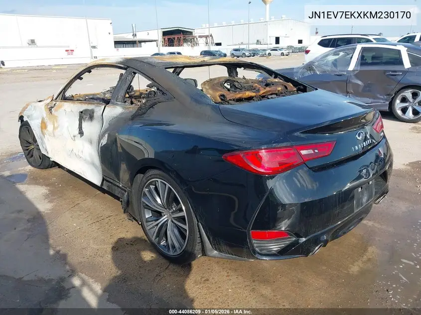 2019 Infiniti Q60 3.0T Luxe VIN: JN1EV7EKXKM230170 Lot: 44086209