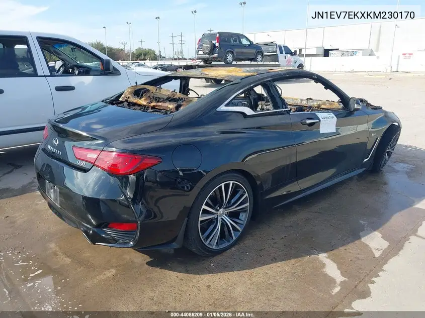 2019 Infiniti Q60 3.0T Luxe VIN: JN1EV7EKXKM230170 Lot: 44086209