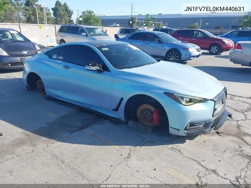 2019 Infiniti Q60 3.0T Red Sport 400 VIN: JN1FV7EL0KM440631 Lot: 44857024