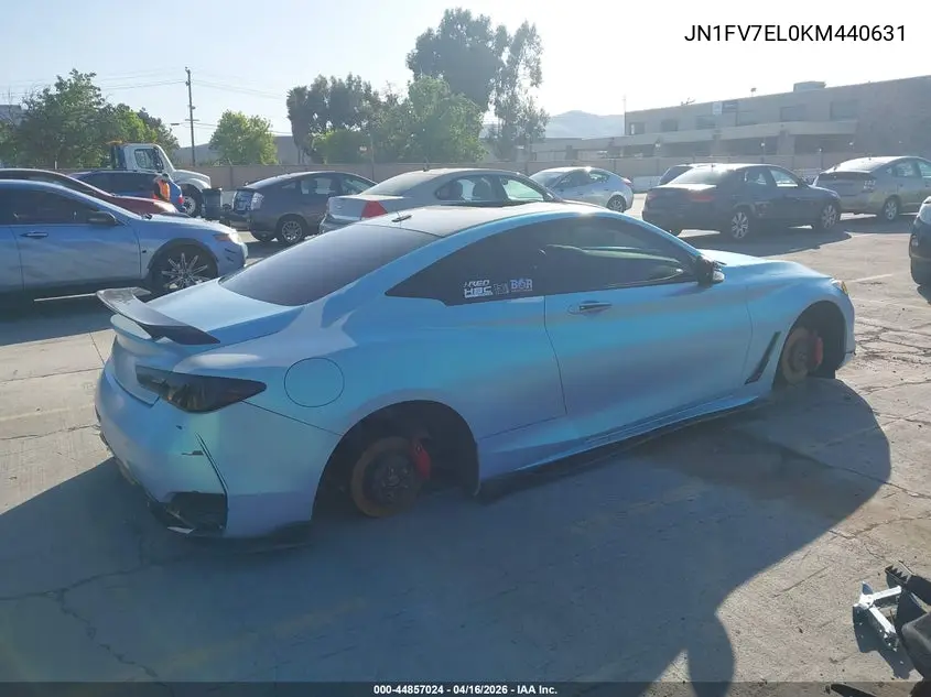 2019 Infiniti Q60 3.0T Red Sport 400 VIN: JN1FV7EL0KM440631 Lot: 44857024