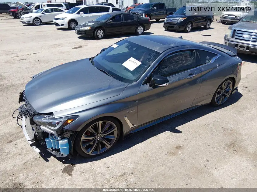 2019 Infiniti Q60 3.0T Red Sport 400 VIN: JN1FV7ELXKM440989 Lot: 45059278