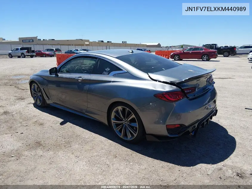 2019 Infiniti Q60 3.0T Red Sport 400 VIN: JN1FV7ELXKM440989 Lot: 45059278