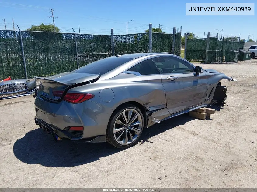 2019 Infiniti Q60 3.0T Red Sport 400 VIN: JN1FV7ELXKM440989 Lot: 45059278