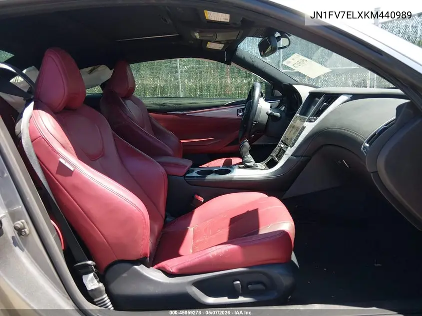 2019 Infiniti Q60 3.0T Red Sport 400 VIN: JN1FV7ELXKM440989 Lot: 45059278