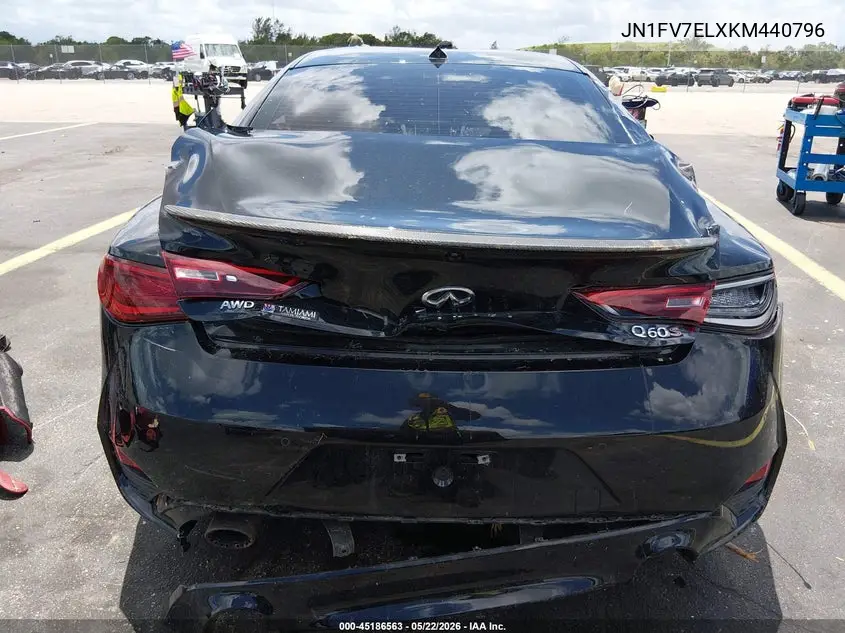 2019 Infiniti Q60 3.0T Red Sport 400 VIN: JN1FV7ELXKM440796 Lot: 45186563