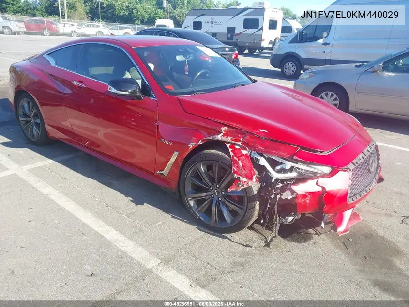 2019 Infiniti Q60 3.0T Red Sport 400 VIN: JN1FV7EL0KM440029 Lot: 45286951