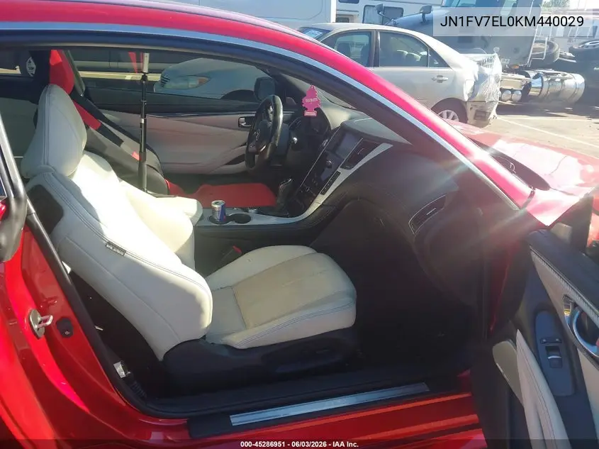 2019 Infiniti Q60 3.0T Red Sport 400 VIN: JN1FV7EL0KM440029 Lot: 45286951