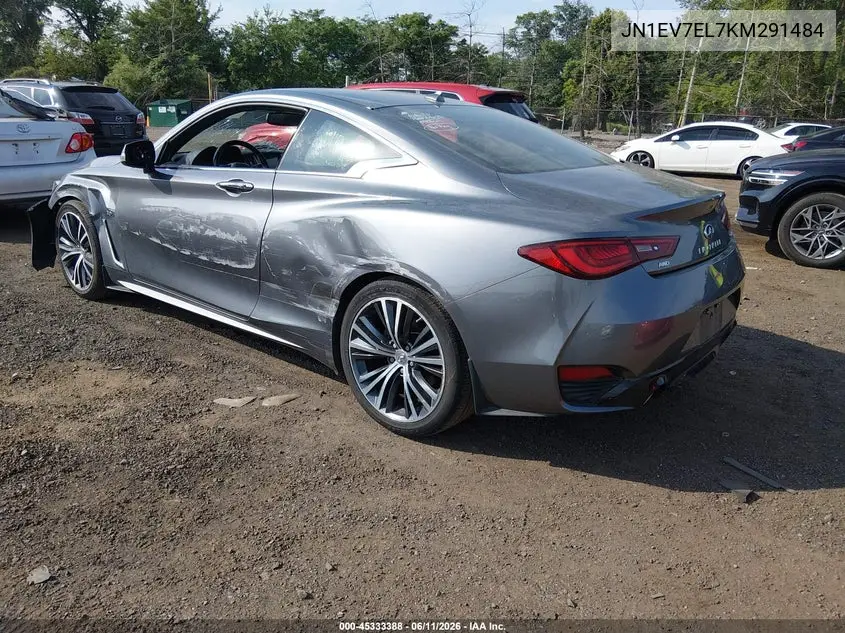 2019 Infiniti Q60 3.0T Luxe VIN: JN1EV7EL7KM291484 Lot: 45333388