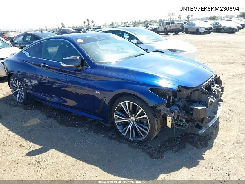 2019 Infiniti Q60 3.0T Luxe VIN: JN1EV7EK8KM230894 Lot: 45353119