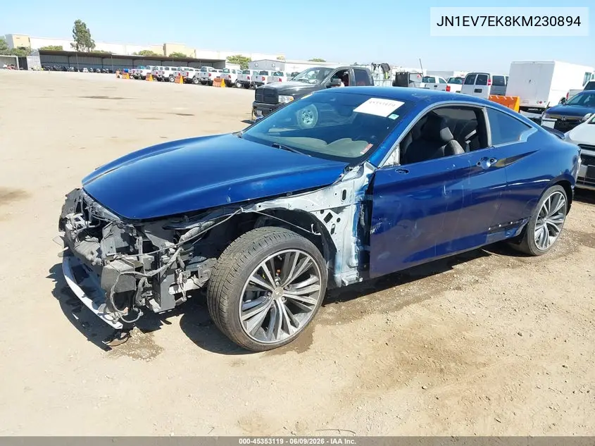 2019 Infiniti Q60 3.0T Luxe VIN: JN1EV7EK8KM230894 Lot: 45353119