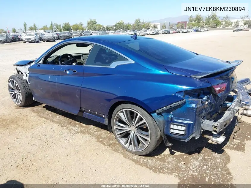 2019 Infiniti Q60 3.0T Luxe VIN: JN1EV7EK8KM230894 Lot: 45353119