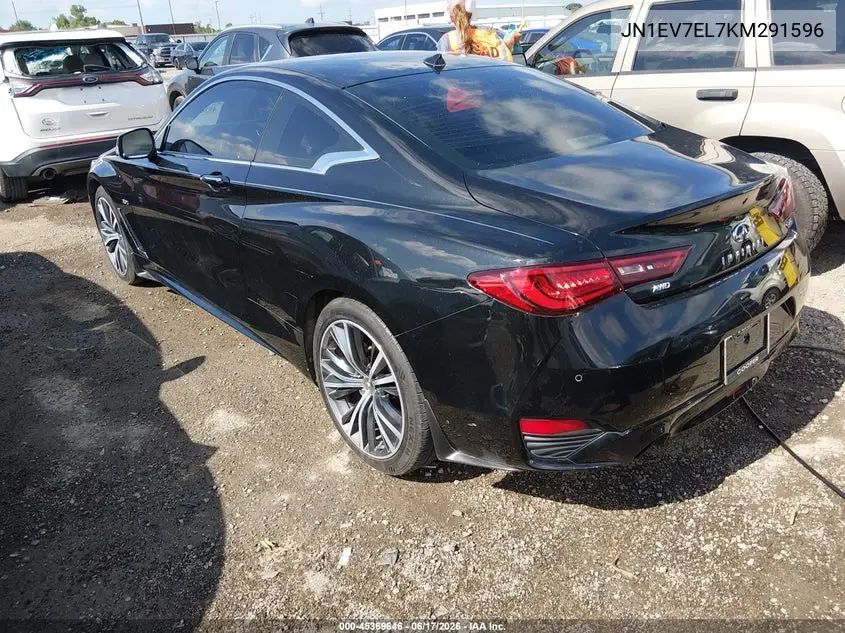 2019 Infiniti Q60 3.0T Luxe VIN: JN1EV7EL7KM291596 Lot: 45369646