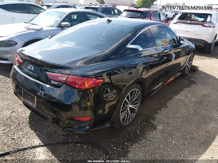 2019 Infiniti Q60 3.0T Luxe VIN: JN1EV7EL7KM291596 Lot: 45369646