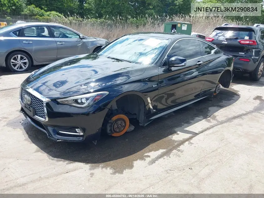2019 Infiniti Q60 3.0T Luxe VIN: JN1EV7EL3KM290834 Lot: 45384753