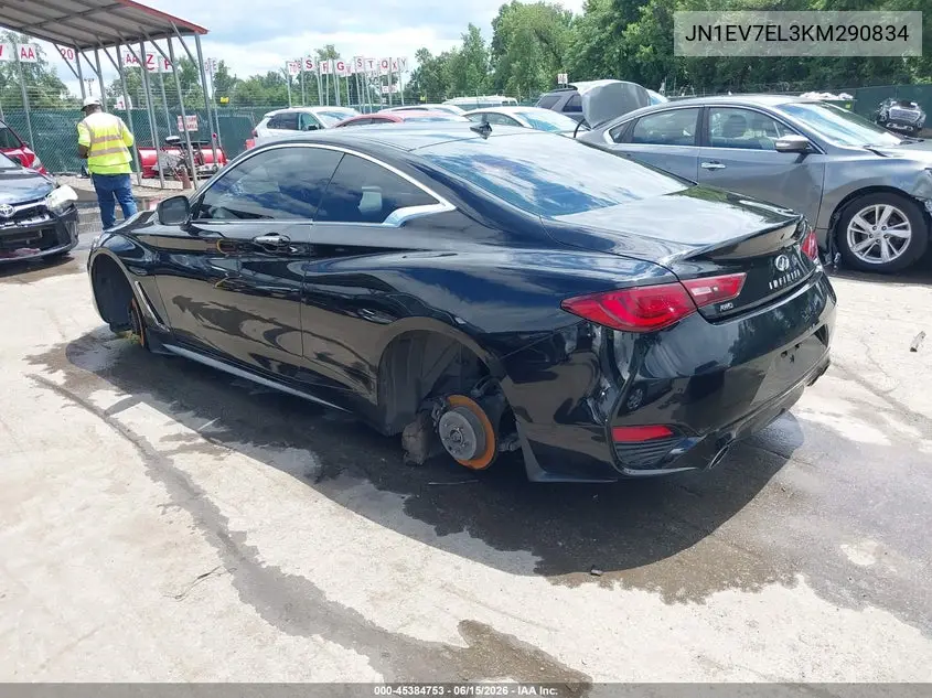 2019 Infiniti Q60 3.0T Luxe VIN: JN1EV7EL3KM290834 Lot: 45384753