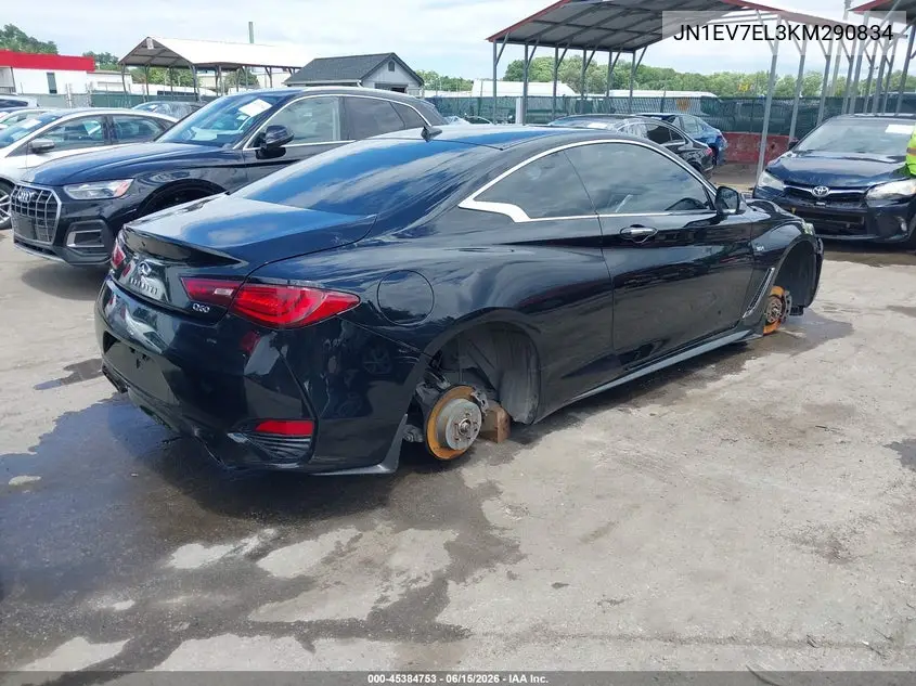 2019 Infiniti Q60 3.0T Luxe VIN: JN1EV7EL3KM290834 Lot: 45384753