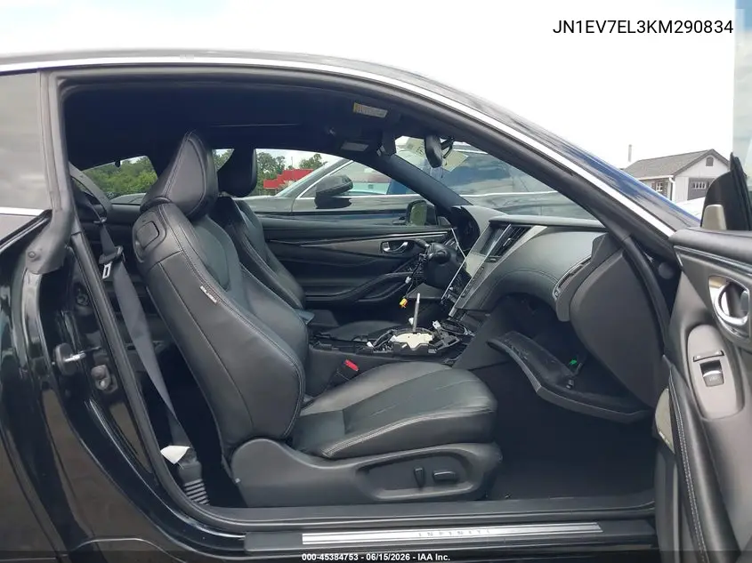 2019 Infiniti Q60 3.0T Luxe VIN: JN1EV7EL3KM290834 Lot: 45384753