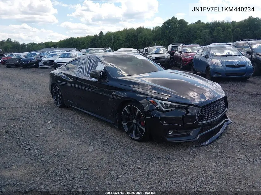 2019 Infiniti Q60 3.0T Red Sport 400 VIN: JN1FV7EL1KM440234 Lot: 45421769