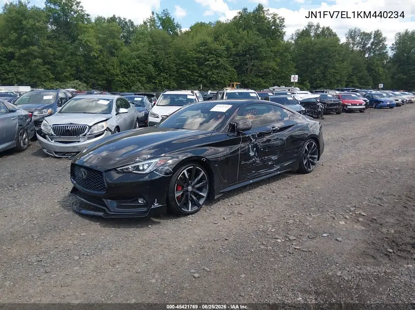 2019 Infiniti Q60 3.0T Red Sport 400 VIN: JN1FV7EL1KM440234 Lot: 45421769