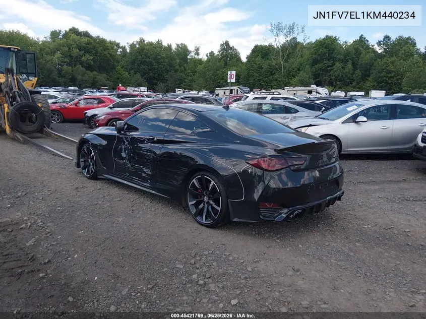 2019 Infiniti Q60 3.0T Red Sport 400 VIN: JN1FV7EL1KM440234 Lot: 45421769