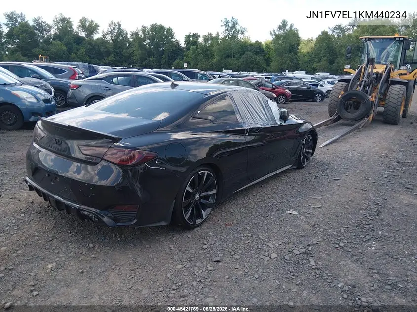 2019 Infiniti Q60 3.0T Red Sport 400 VIN: JN1FV7EL1KM440234 Lot: 45421769
