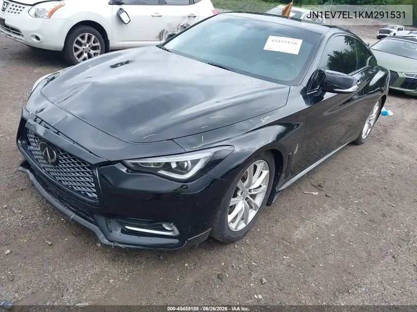 2019 Infiniti Q60 3.0T Luxe VIN: JN1EV7EL1KM291531 Lot: 45455158