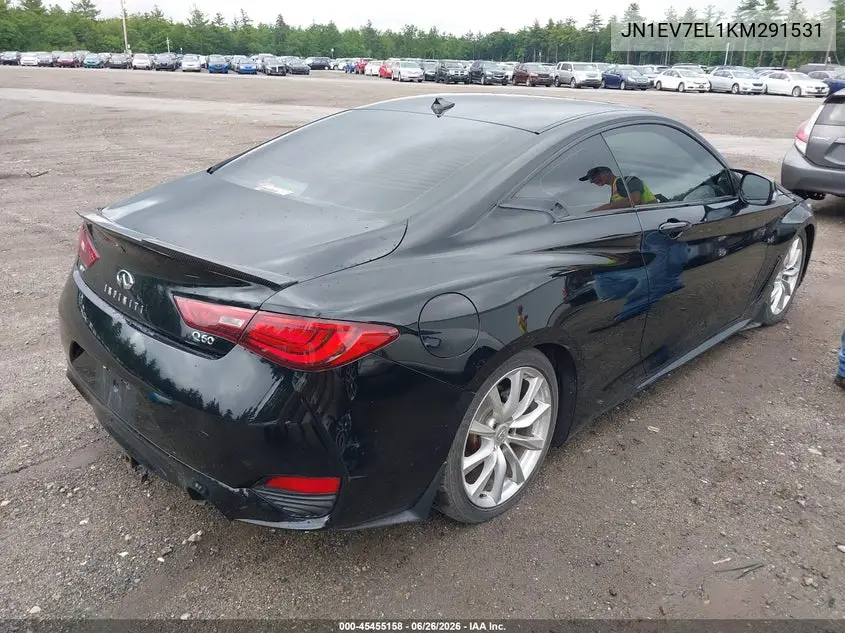 2019 Infiniti Q60 3.0T Luxe VIN: JN1EV7EL1KM291531 Lot: 45455158