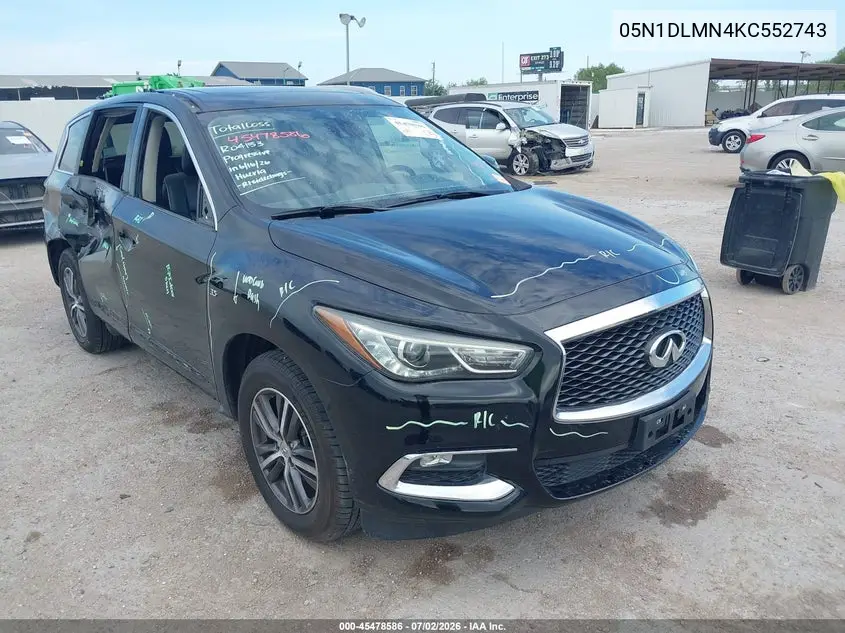 2019 Infiniti Q60 VIN: 5N1DL0MN4KC552743 Lot: 45478586